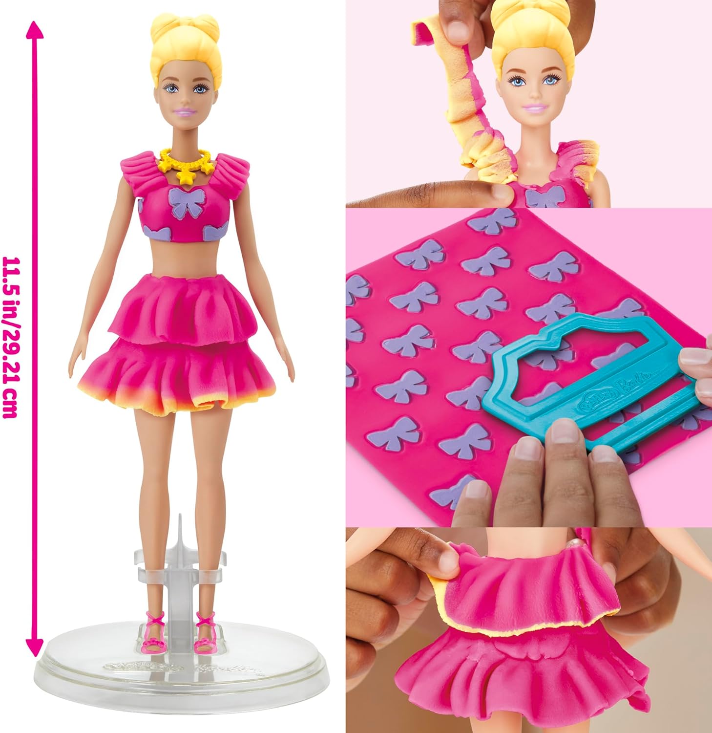 Barbie Play-Doh Dentelles et nœuds, coffret créatif avec poupée – Image 8