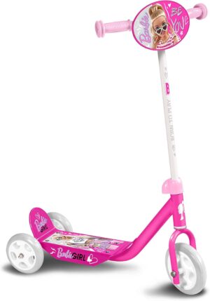 Trottinette Barbie 3 roues réglable avec plaque décorée PINK