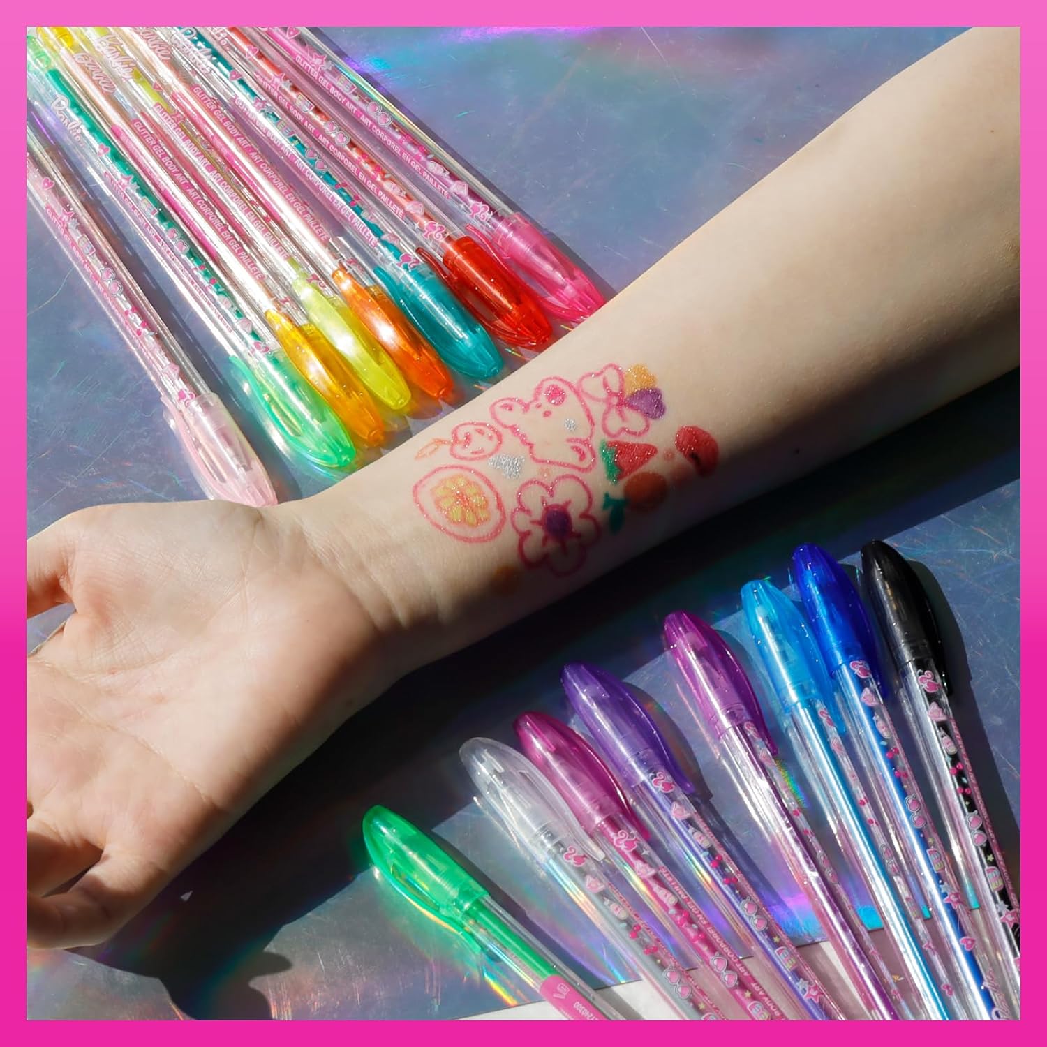 Barbie coffret 16 stylos gel pailletés multicolores dès 3 ans Townley Girl – Image 3