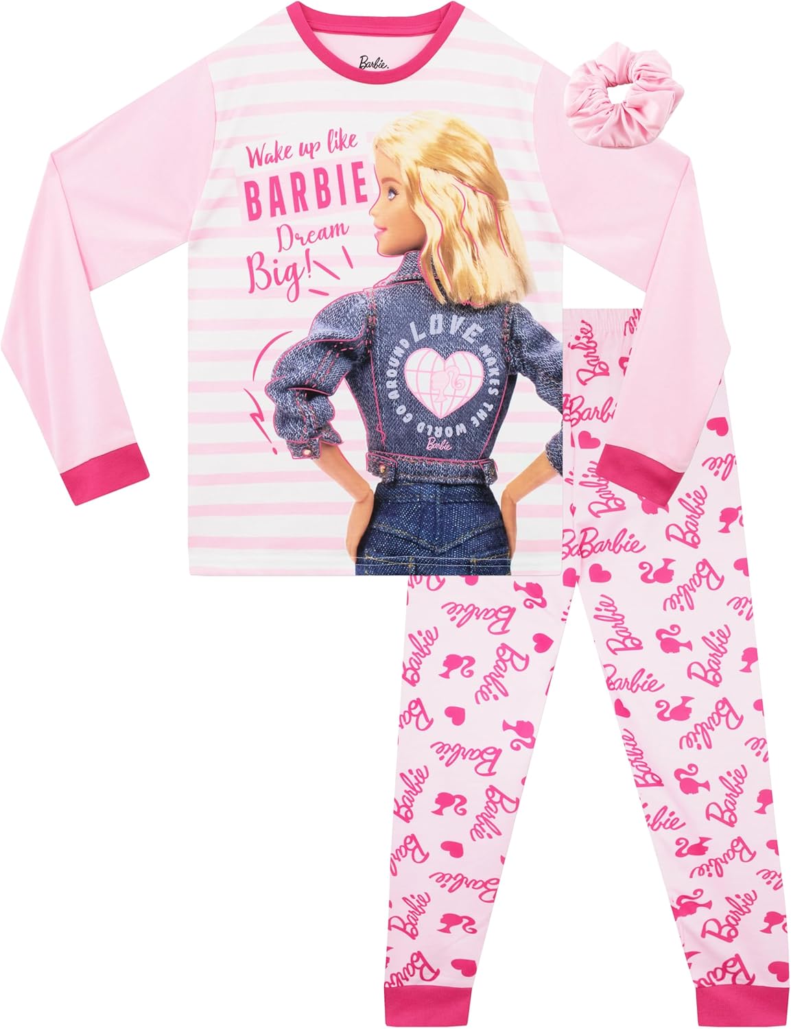 Pyjama Barbie fille avec chouchou assorti