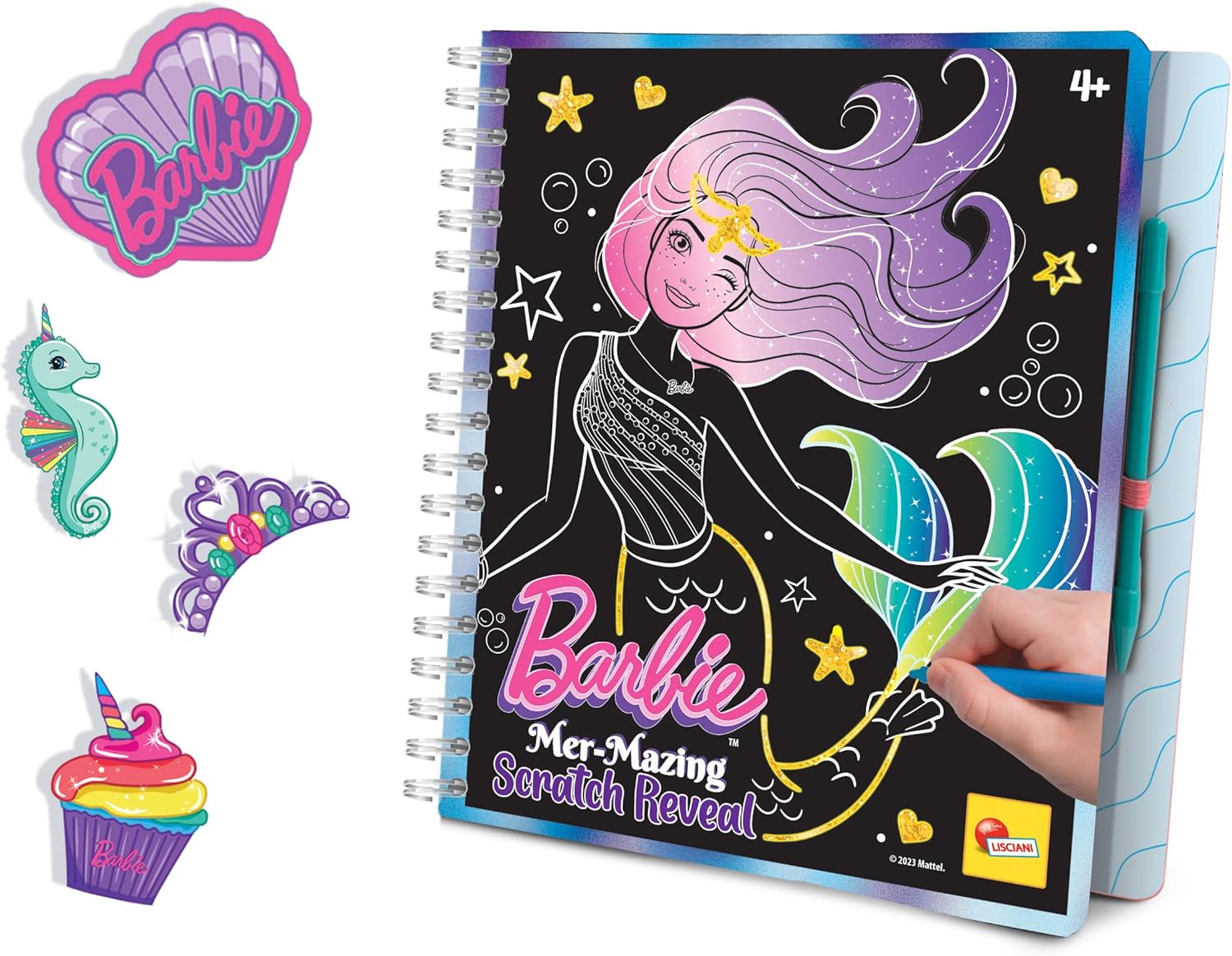 Barbie carnet de croquis sirène à gratter, livre créatif dès 4 ans – Image 6