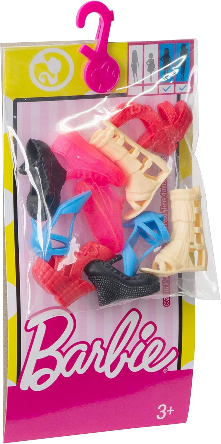 Pack de 5 paires de chaussures Barbie pour poupées Curvy et Tall FCR93 – Image 2