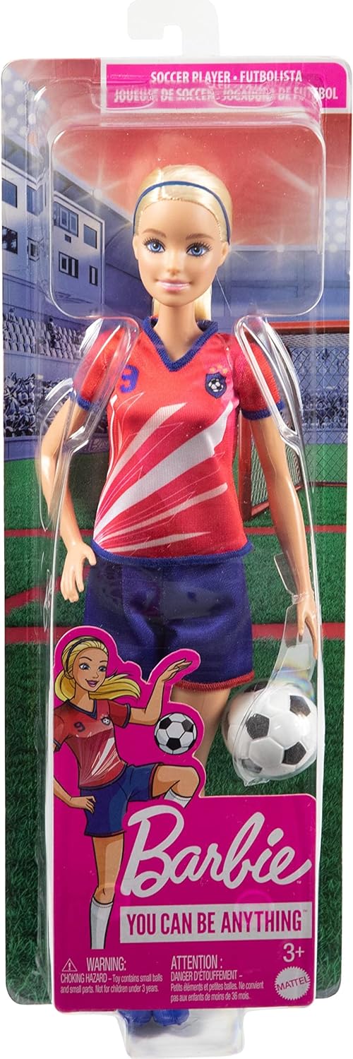 Barbie footballeuse n° 9 avec balle de foot et queue de cheval blonde – Image 6