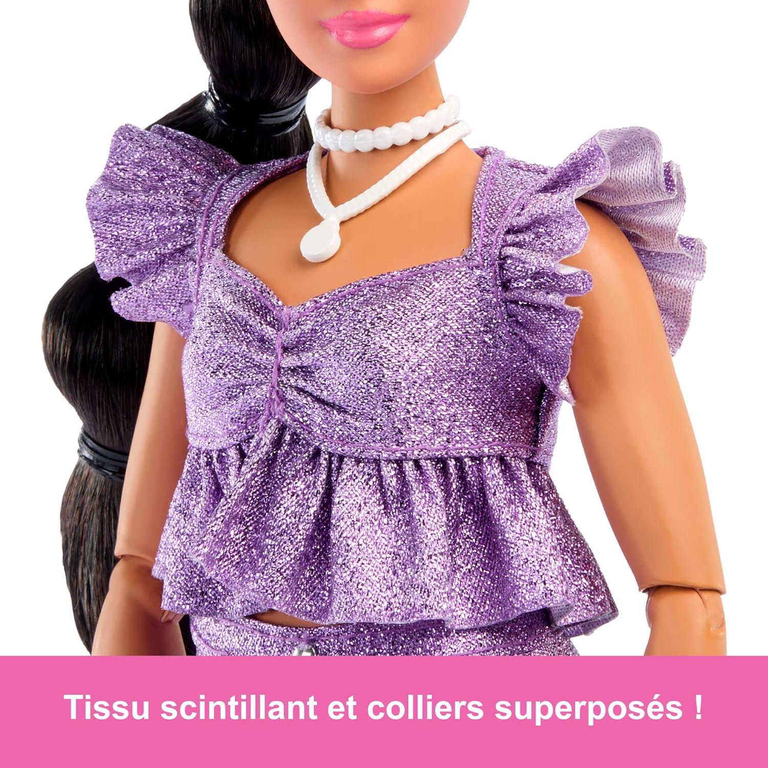 Barbie Deluxe Style n° 8, short violet et tresse noire – Image 2