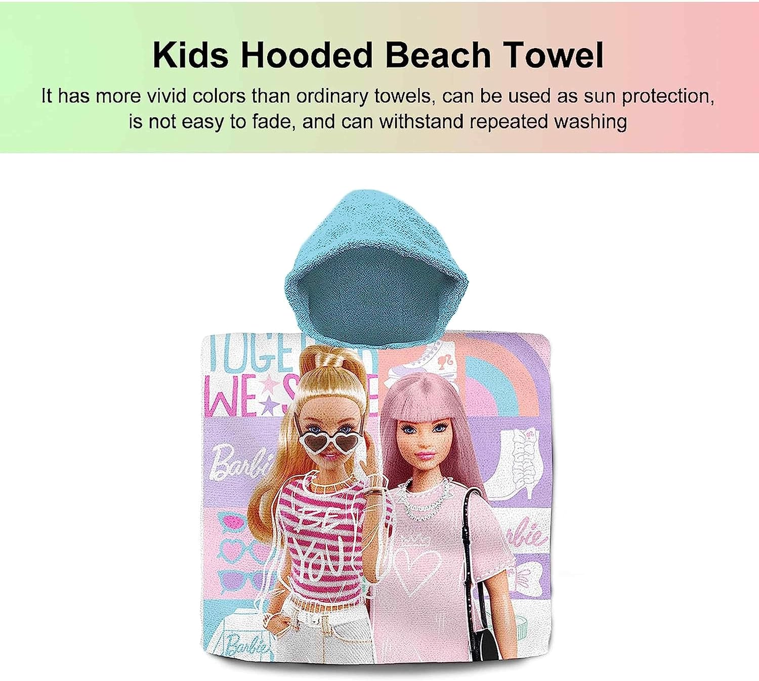 Poncho serviette Barbie en coton – Image 3