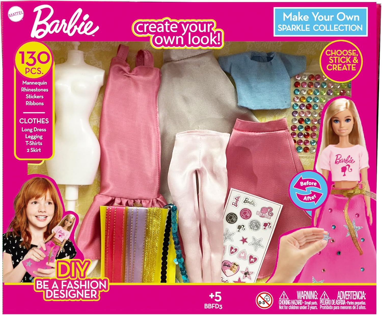 Kit Barbie Sparkle Collection pour créer des tenues 130 pcs