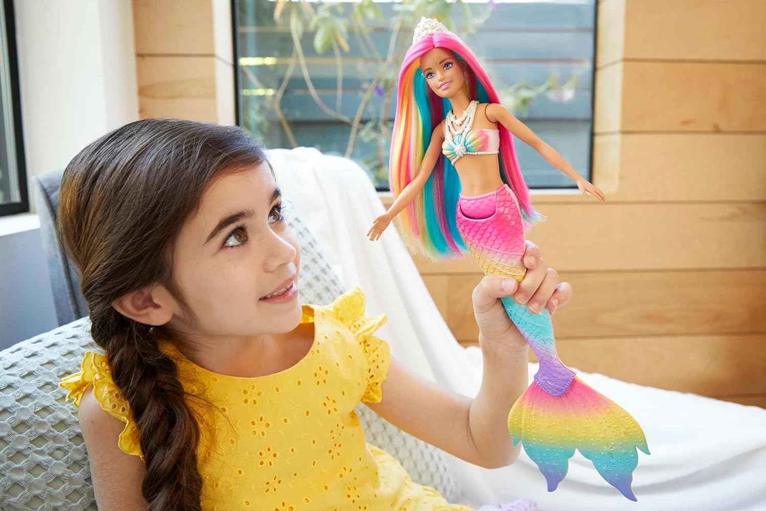 Barbie Dreamtopia Sirène Arc-en-Ciel Magique à changement de couleur GTF89 – Image 2