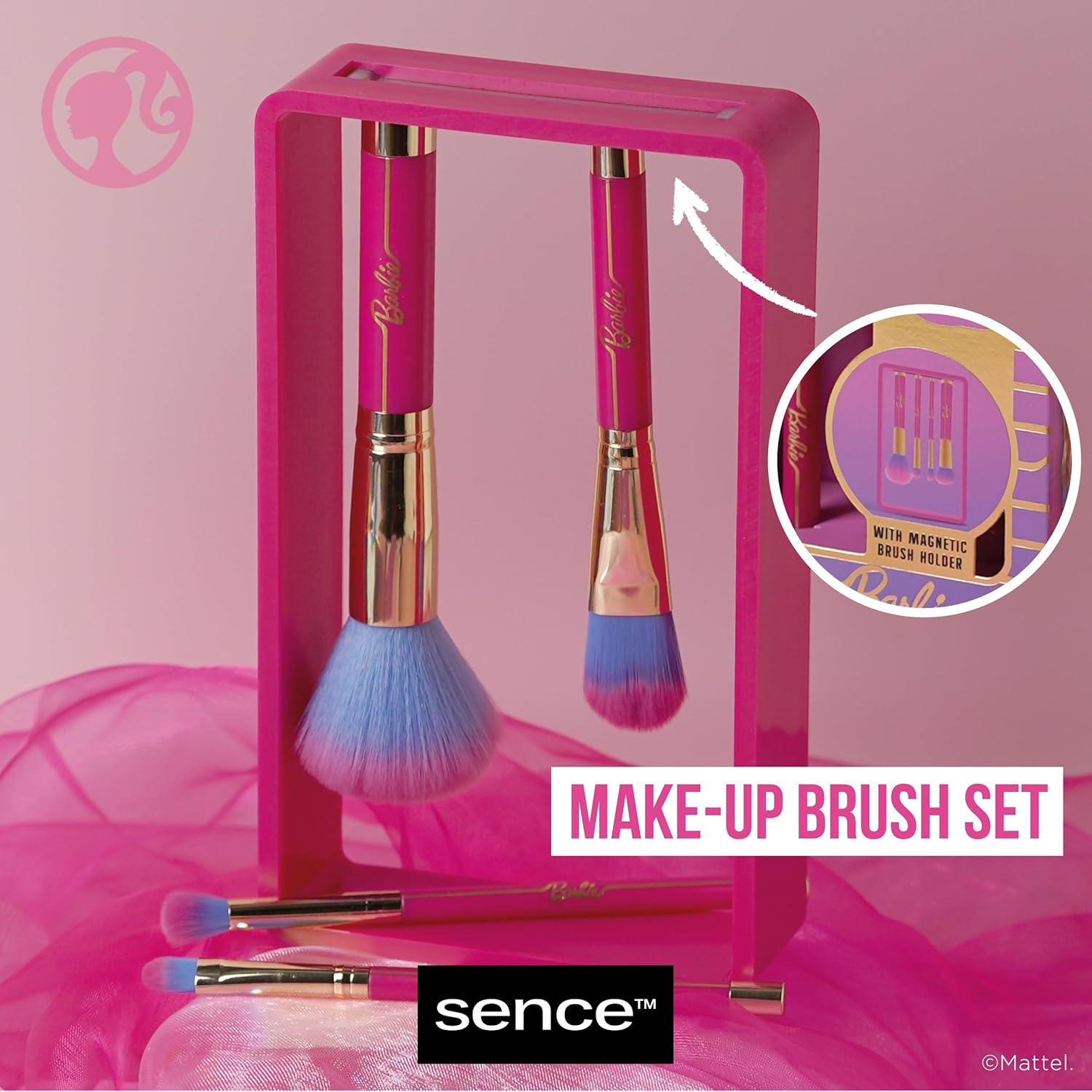 Barbie lot rose de 4 pinceaux maquillage Sence Beauty – Image 3