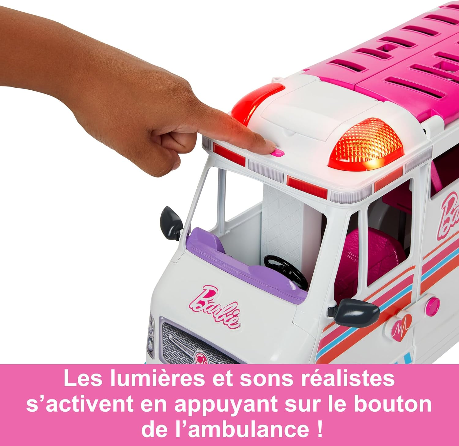Barbie Ambulance 2 en 1 avec clinique, lumières, sons et 20 accessoires HKT79 – Image 5