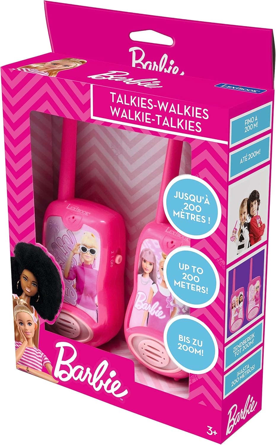 Talkies-walkies Barbie rose avec clip ceinture et 2 canaux – Image 2