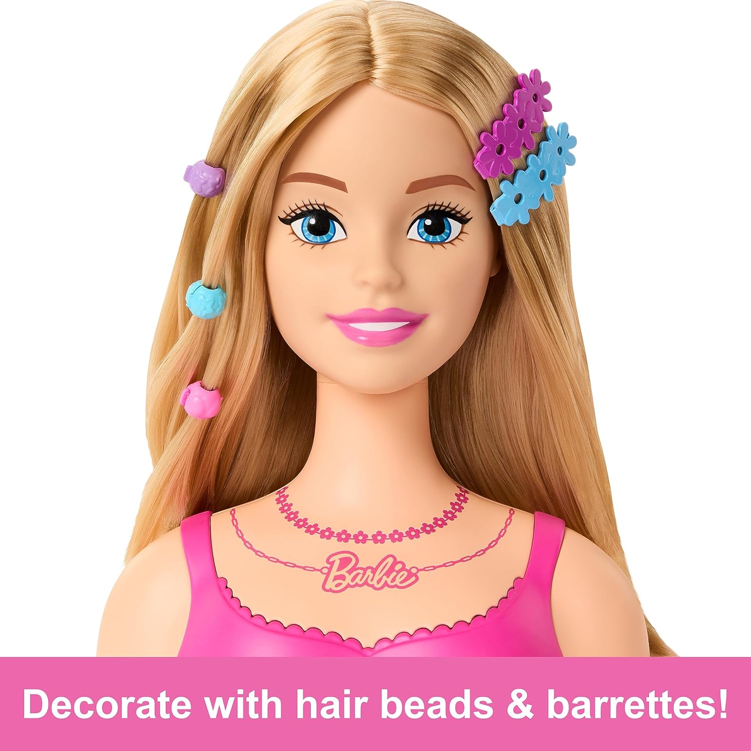 Barbie tête de coiffure cheveux blonds avec 20 accessoires HMD88 – Image 6
