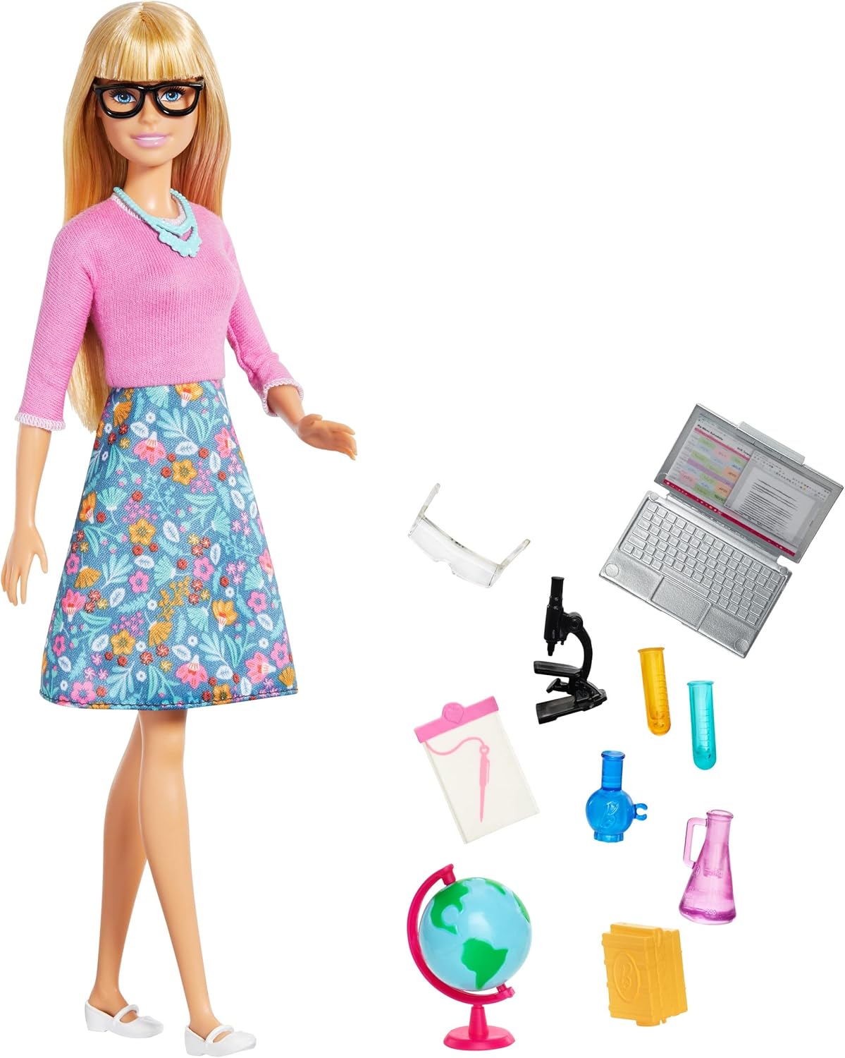 Barbie Professeur blonde et ses 10 accessoires éducatifs GJC23