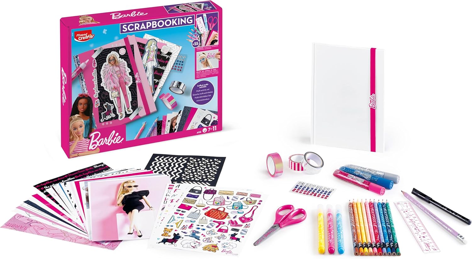 Kit scrapbooking Barbie avec carnet à décorer et 55 accessoires – Image 3