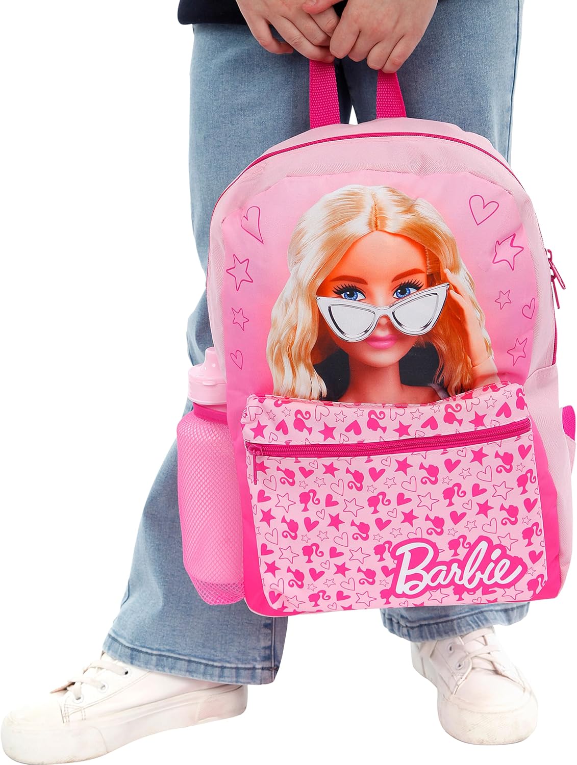Ensemble cartable Barbie rose avec sac lunch, trousse et bouteille – Image 4