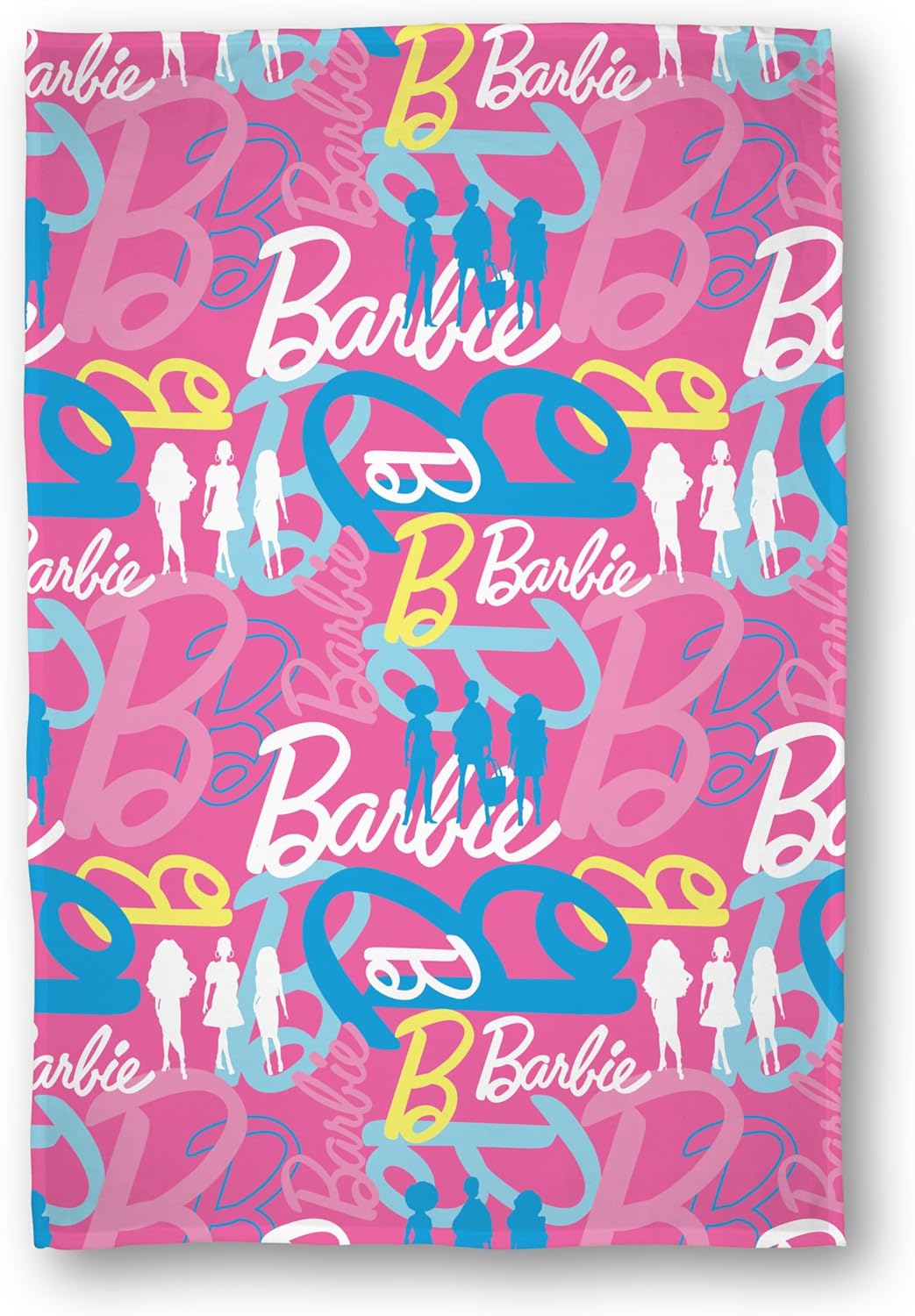 Couverture polaire Barbie 100 x 150cm logo rose