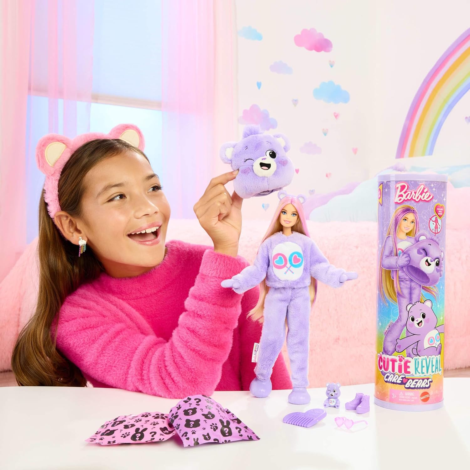 Barbie Cutie Reveal Bisounours Tougentille violette avec 10 surprises – Image 2