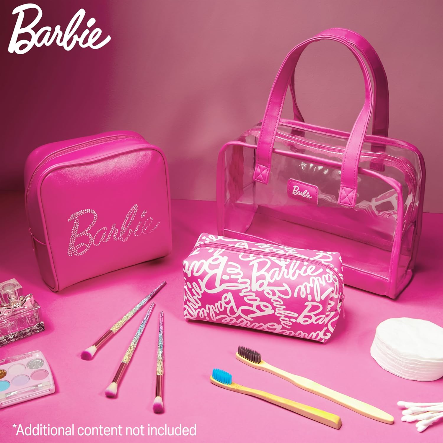 Barbie ensemble 3 trousses de toilette et pochettes maquillage fille – Image 2