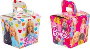 Boîte à bonbons Barbie en carton graissé, lot de 6