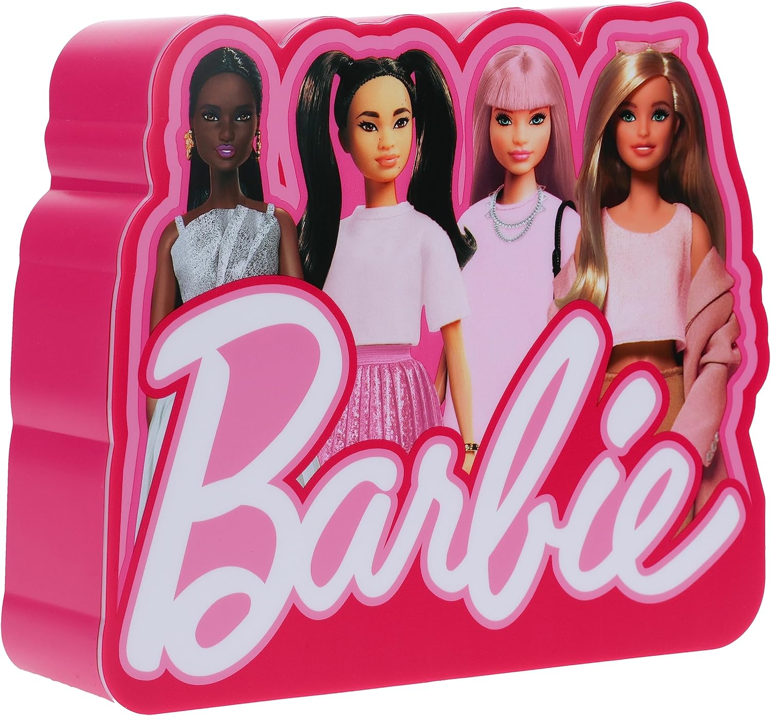 Lampe de chevet Barbie avec quatre poupées, à piles, 16 cm