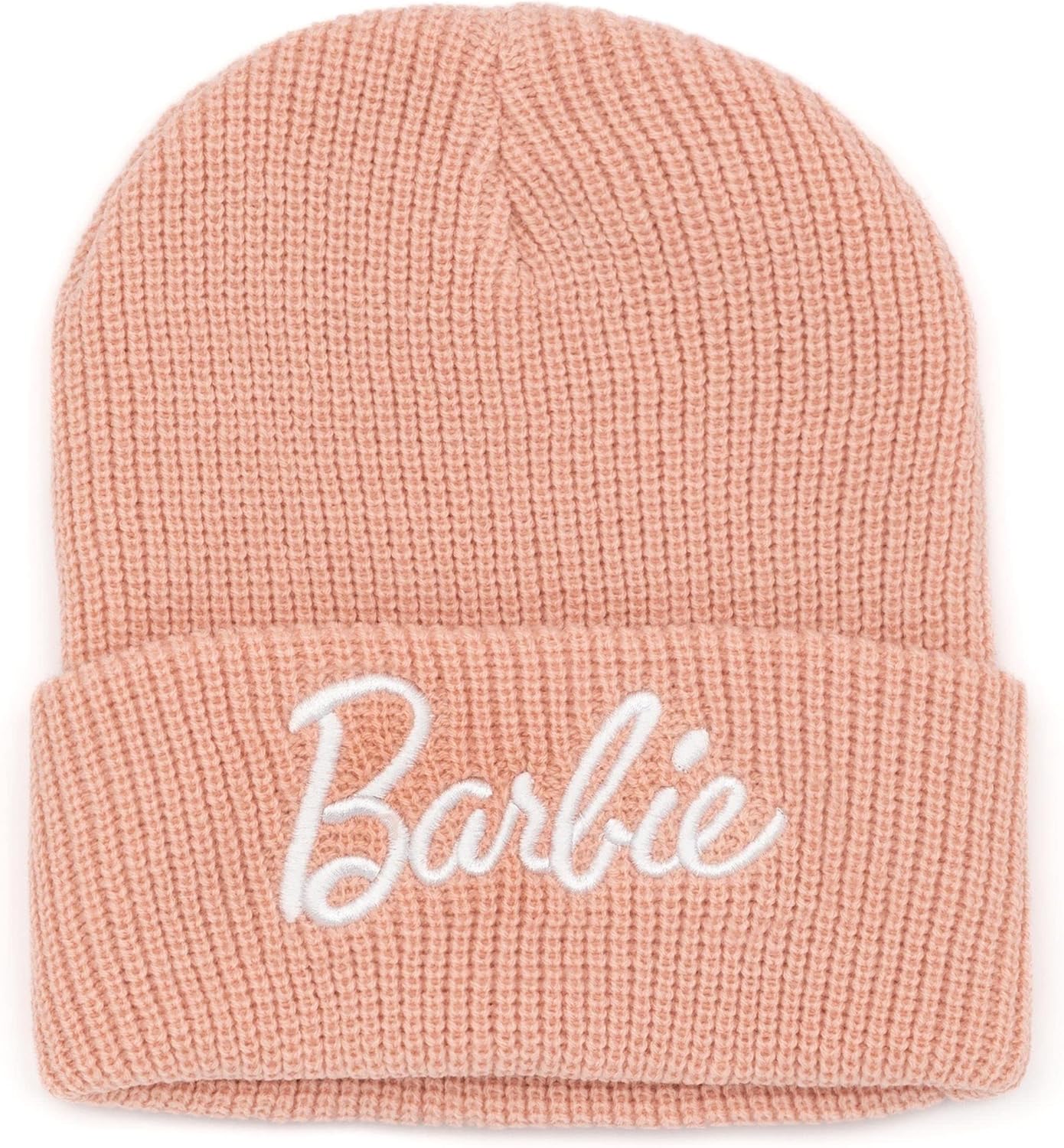 Bonnet d’hiver Barbie rose en tricot pour femme, taille unique