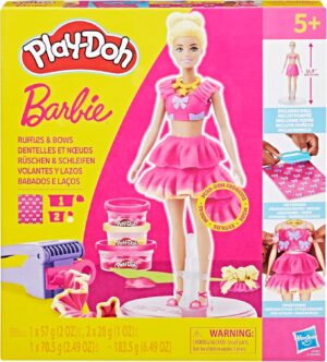 Barbie Play-Doh Dentelles et nœuds, coffret créatif avec poupée