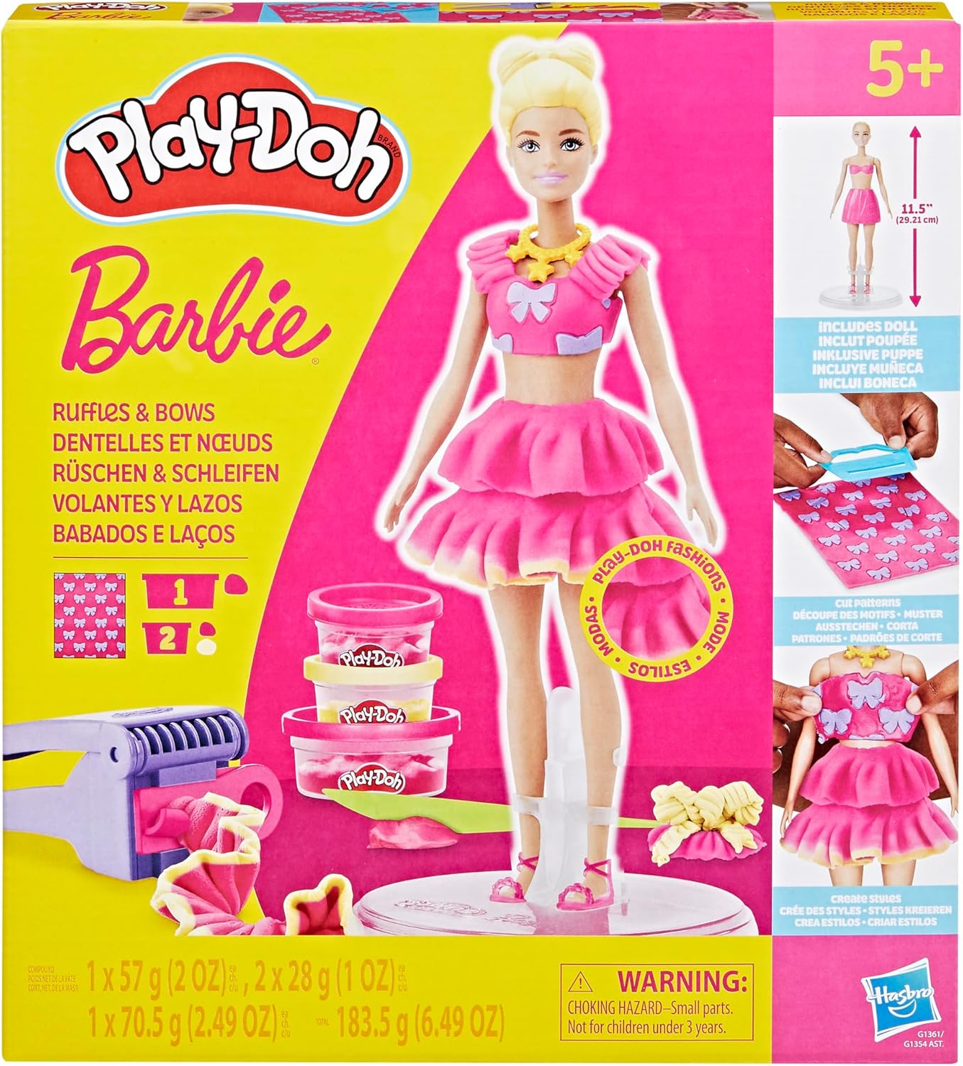 Barbie Play-Doh Dentelles et nœuds, coffret créatif avec poupée