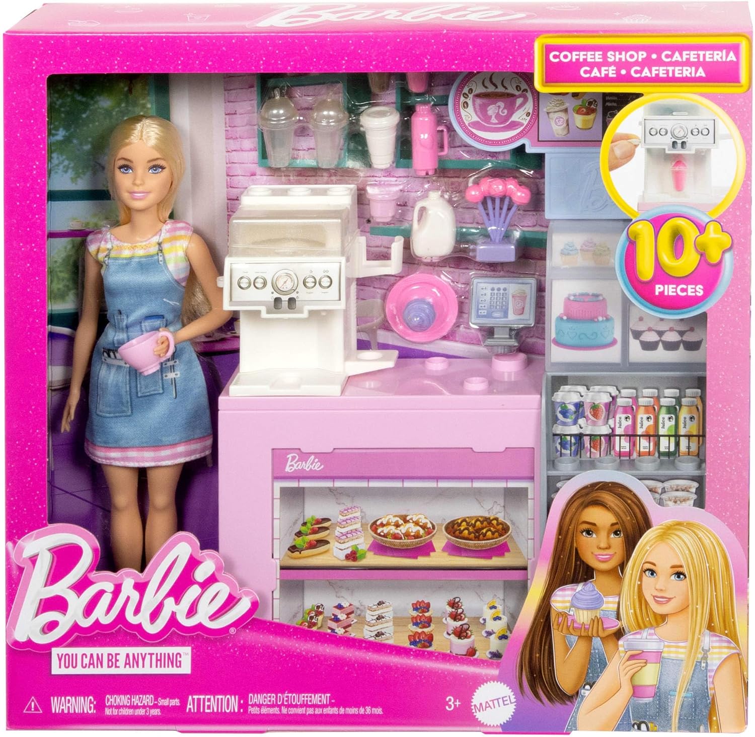 Barbie Coffret Pause Café barista blonde avec 12 accessoires HXN94 – Image 6