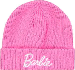 Chapeau Barbie rose tricoté pour fille, taille unique