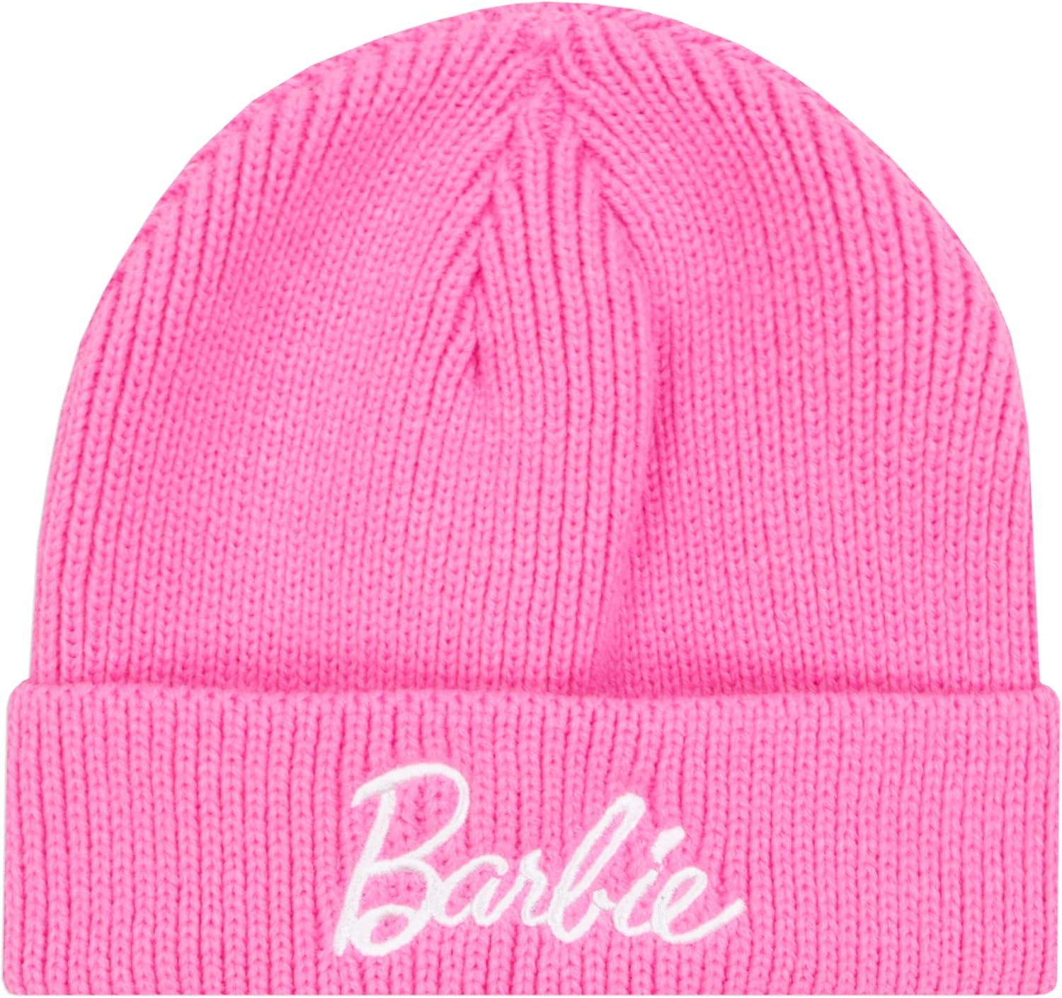 Chapeau Barbie rose tricoté pour fille, taille unique