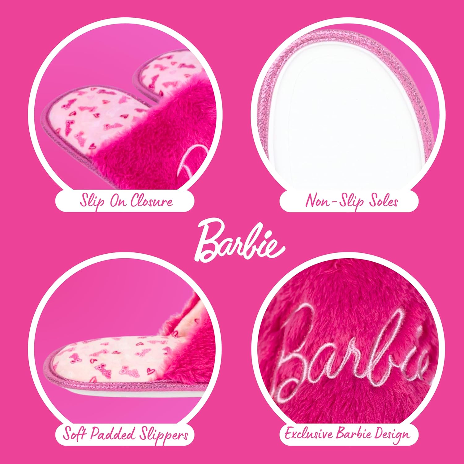 Chaussons maison Barbie femme semelle antidérapante – Image 5