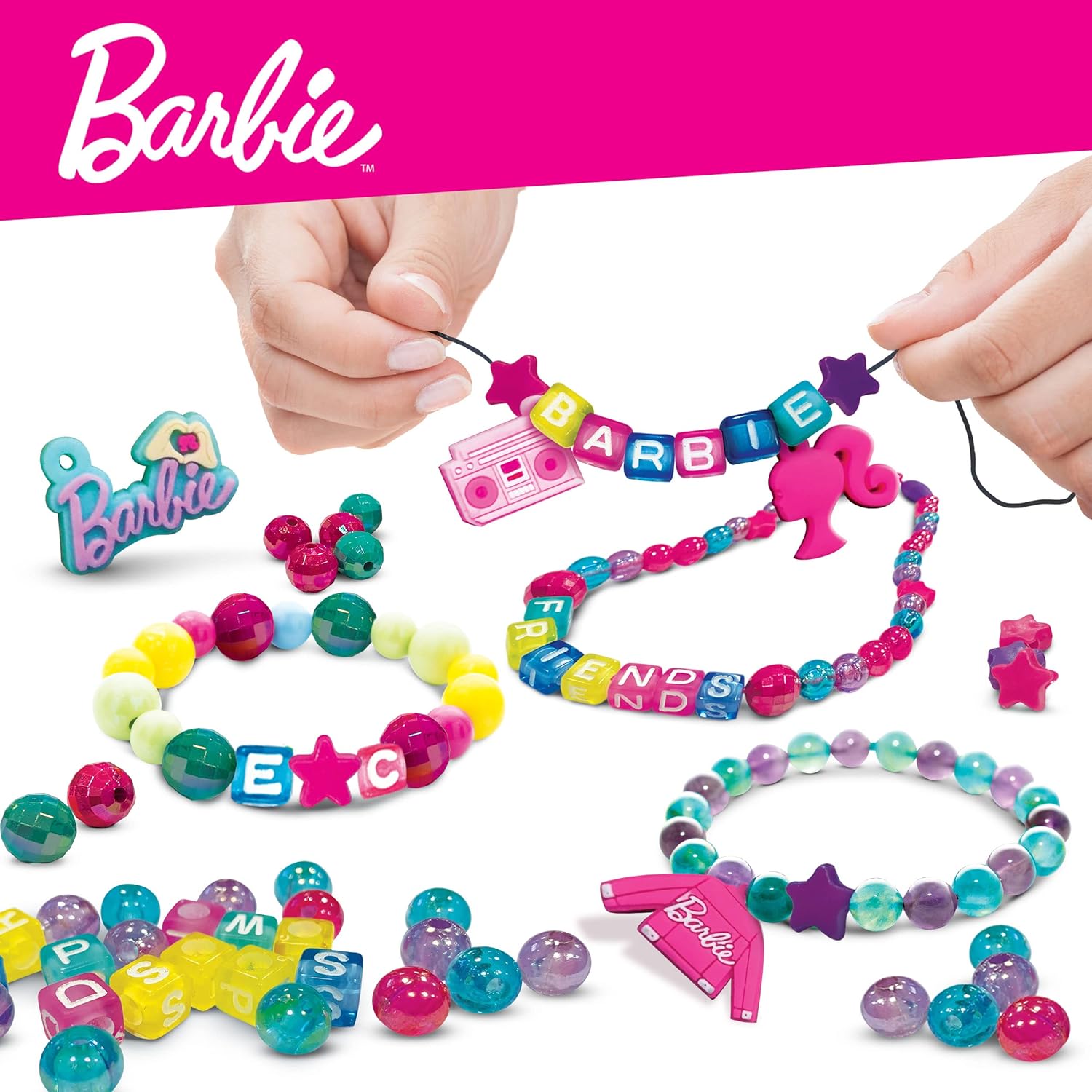 Barbie Fashion sac à bijoux rose avec perles et accessoires dès 5 ans – Image 3