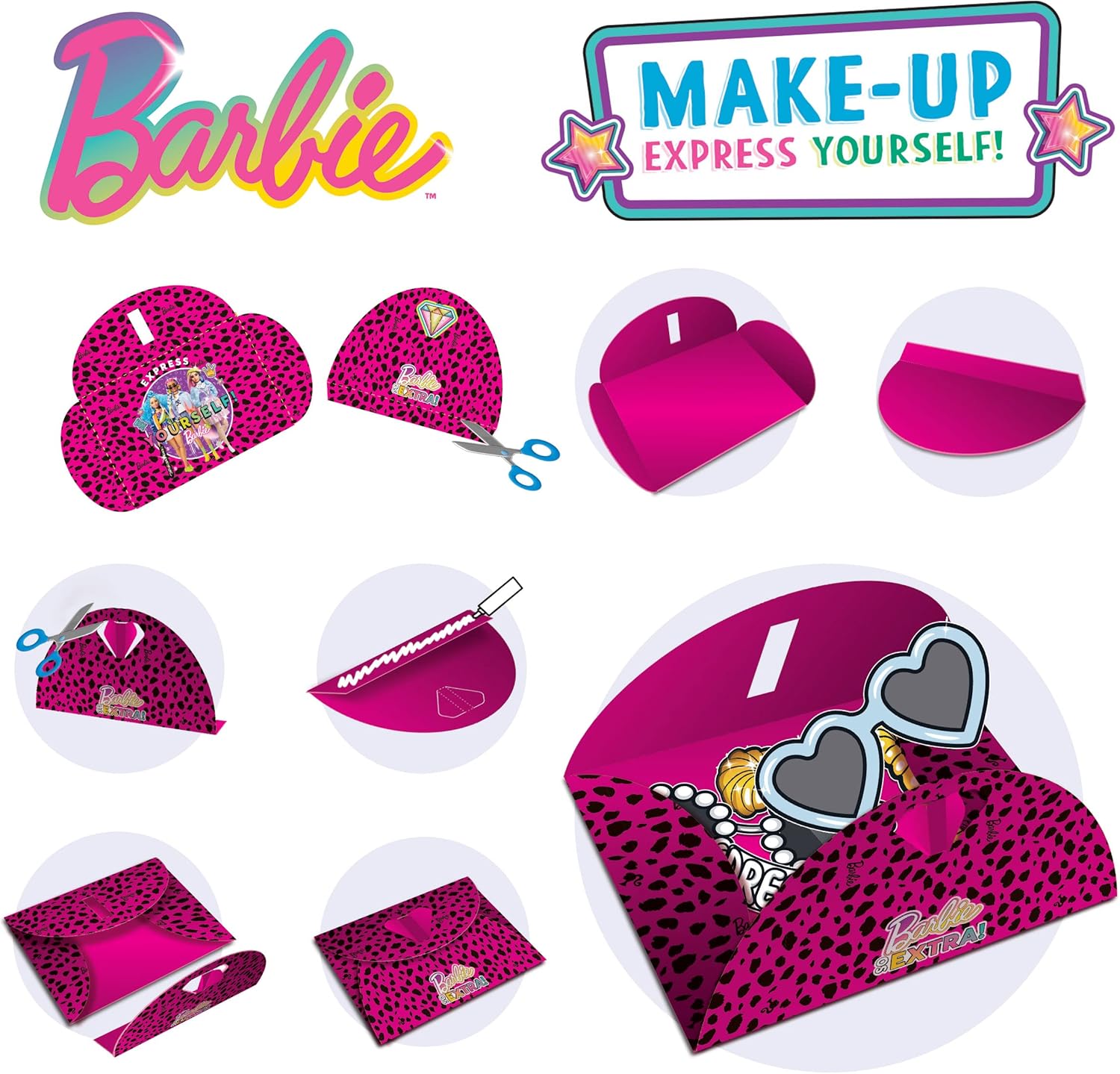 Barbie carnet de croquis maquillages avec miroir, trousse créative dès 5 ans – Image 6