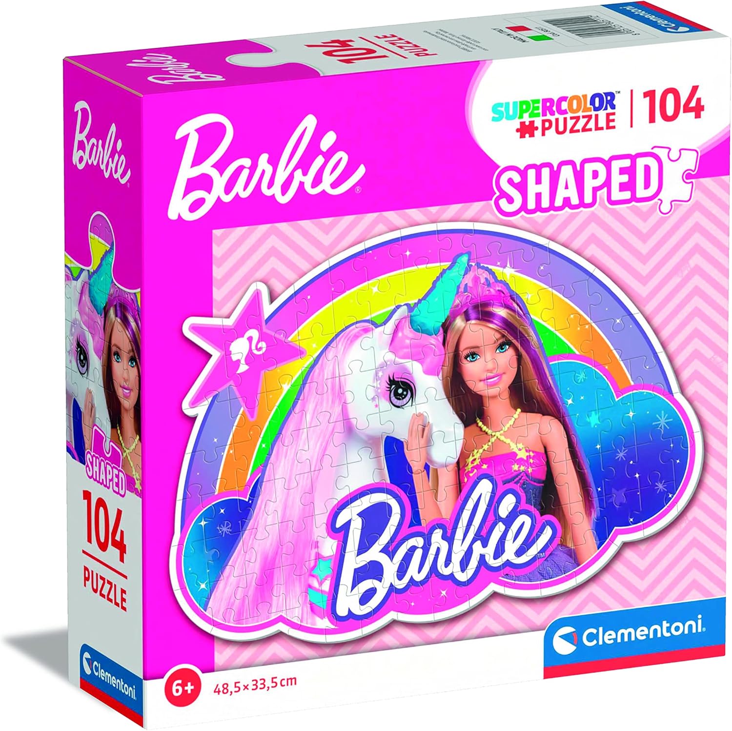 Puzzle Barbie 104 pièces en boîte carrée Clementoni 80511 – Image 2
