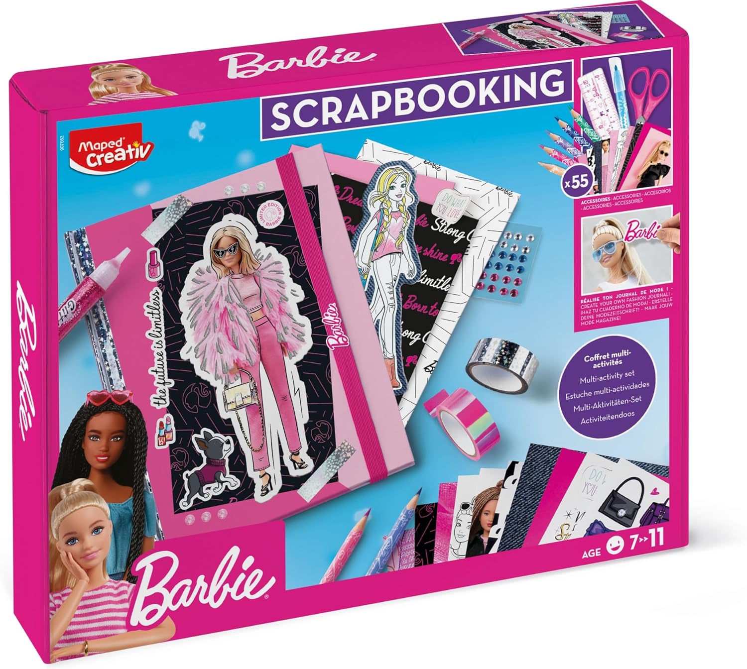 Kit scrapbooking Barbie avec carnet à décorer et 55 accessoires