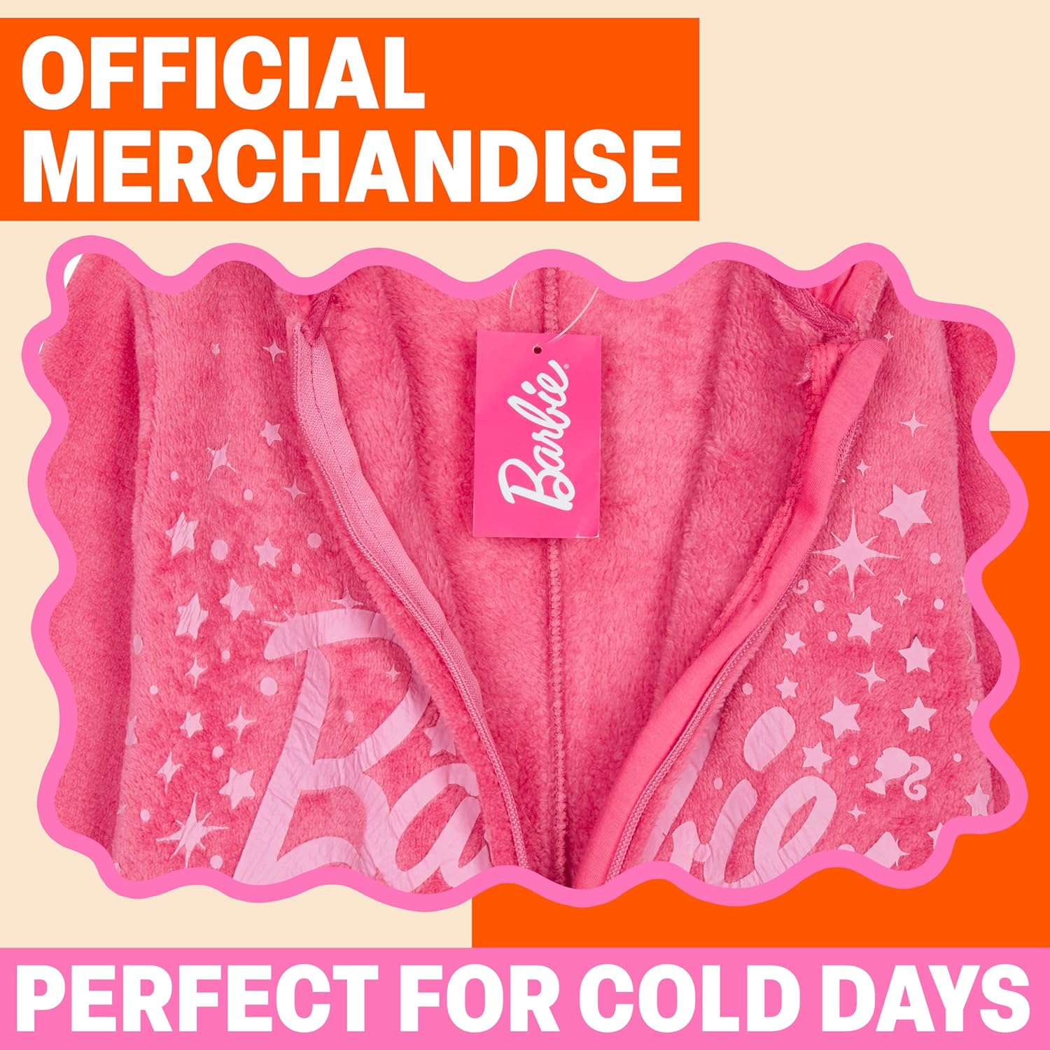 Combinaison pyjama Barbie fille en polaire avec capuche – Image 4