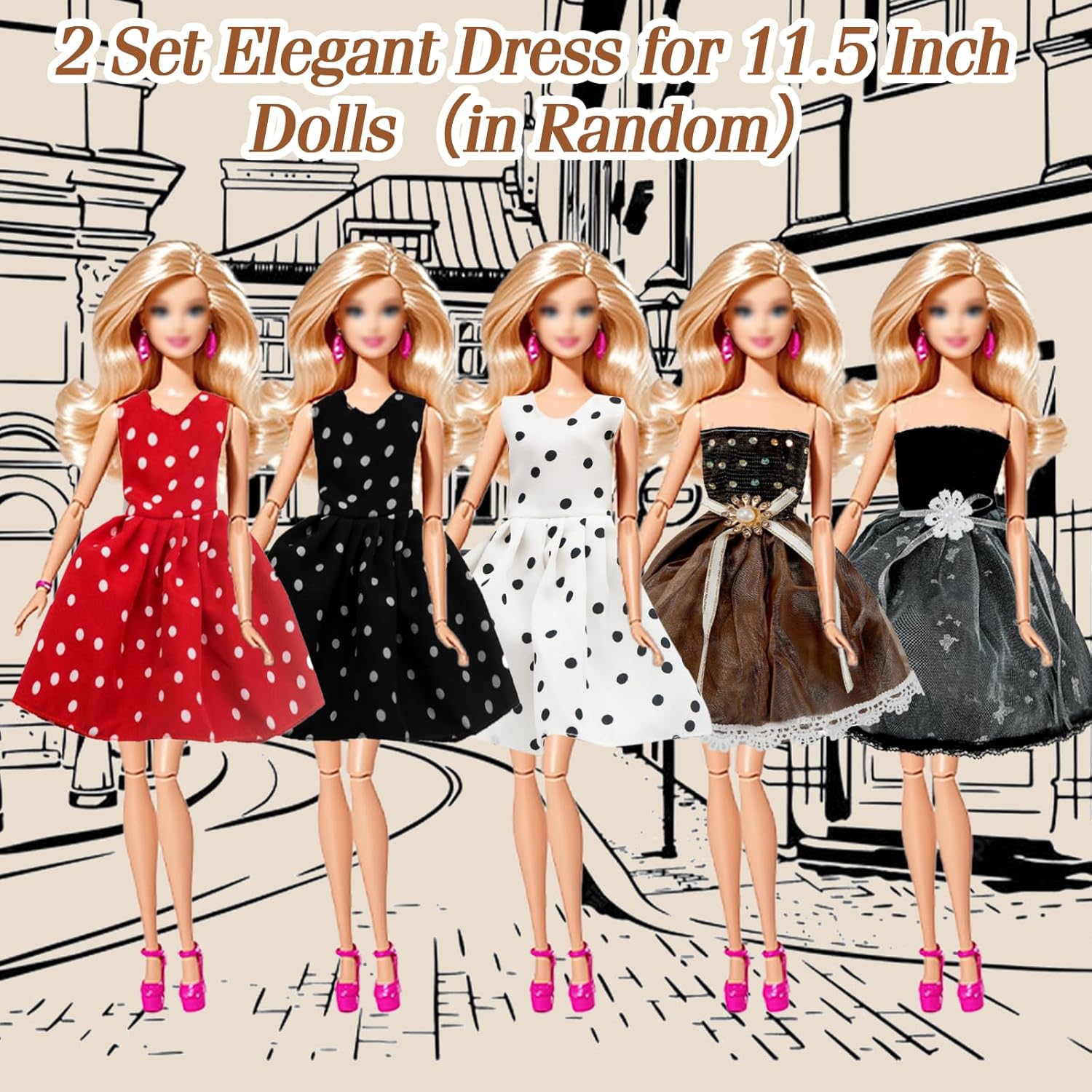 Coffret Barbie 21 vêtements et accessoires marron pour poupée 11,5 – Image 4