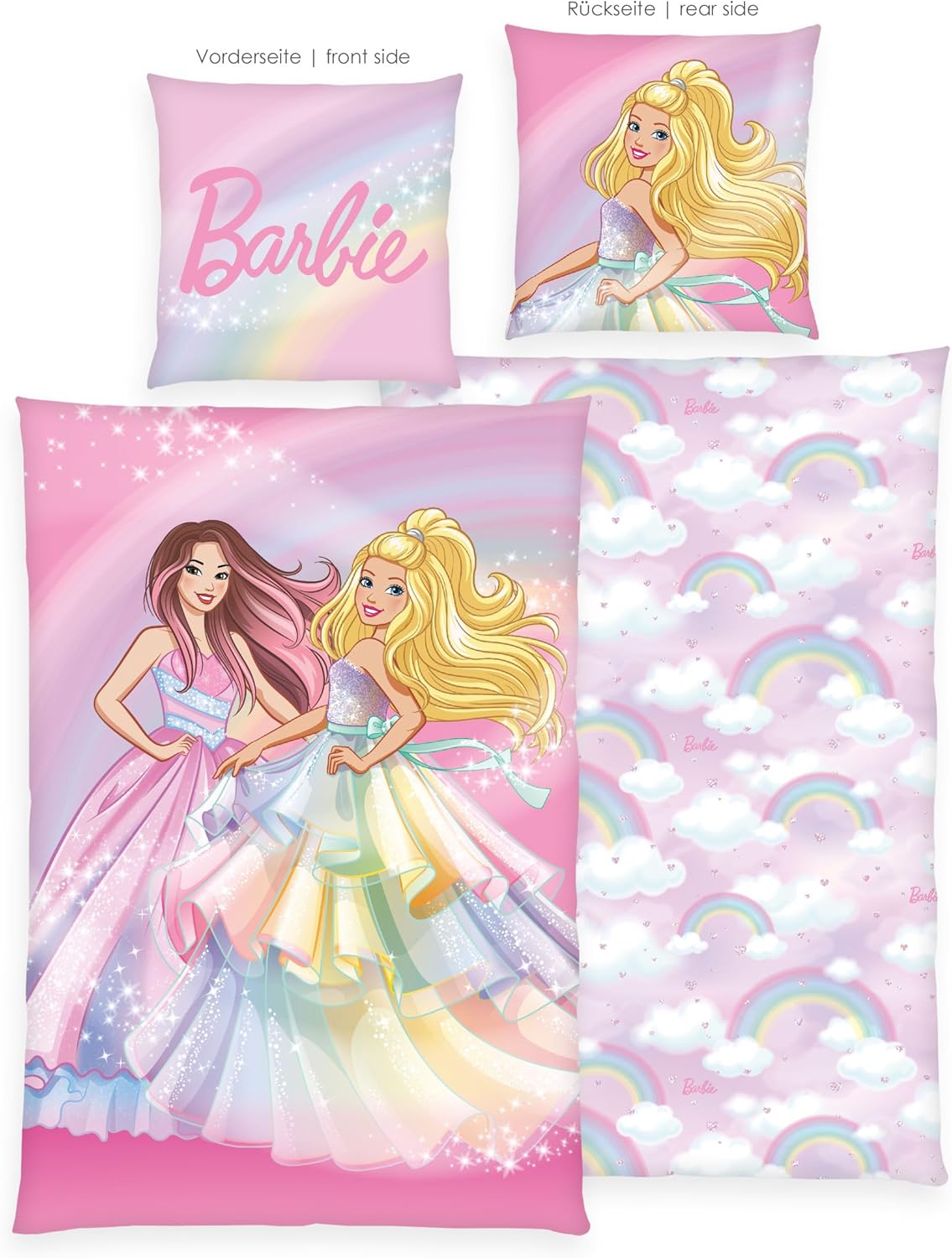 Parure de lit Barbie réversible en coton renforcé 135 x 200 – Image 2