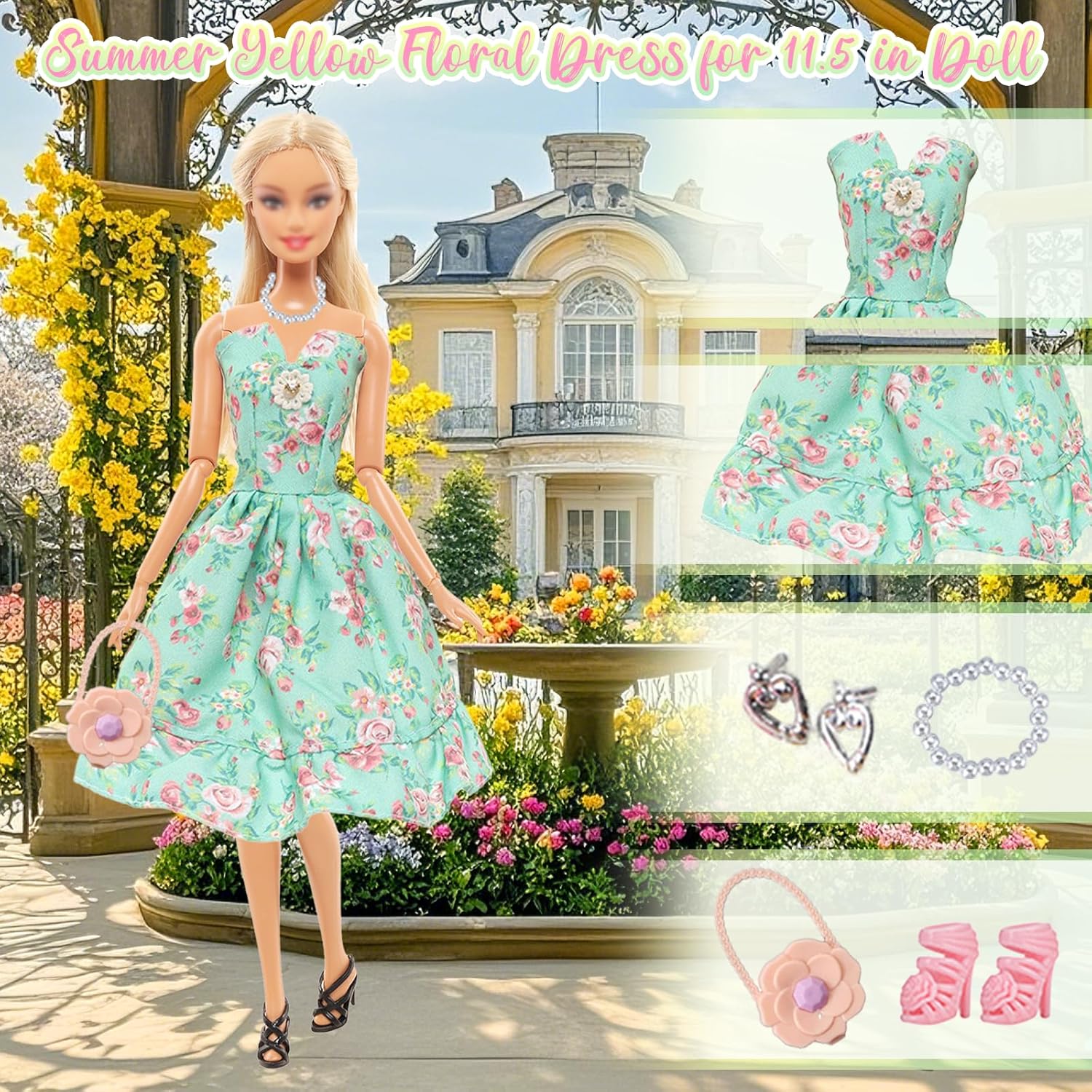 Set Barbie 33 pièces avec 2 pantalons pour poupées de 11,5 pouces – Image 4