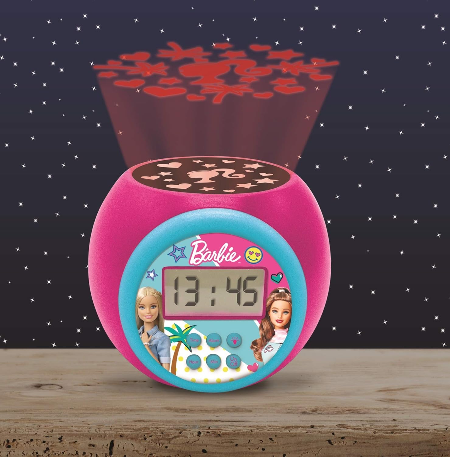 Réveil projecteur Mattel Barbie Lexibook avec écran LCD et snooze – Image 3
