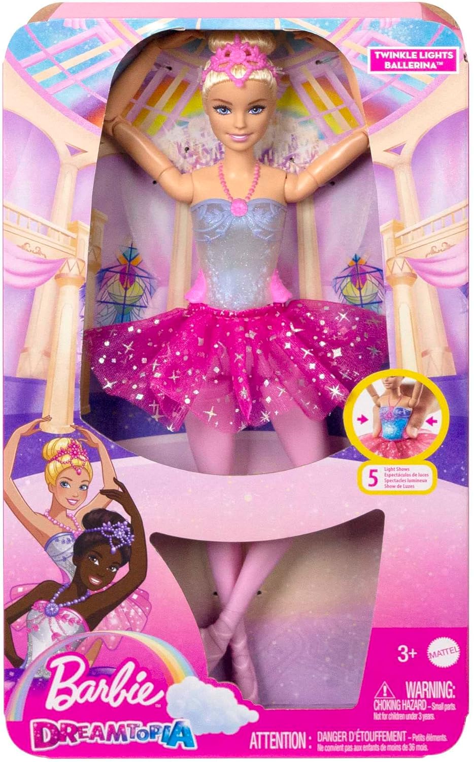 Barbie Dreamtopia poupée ballerine blonde lumineuse HLC25 – Image 6