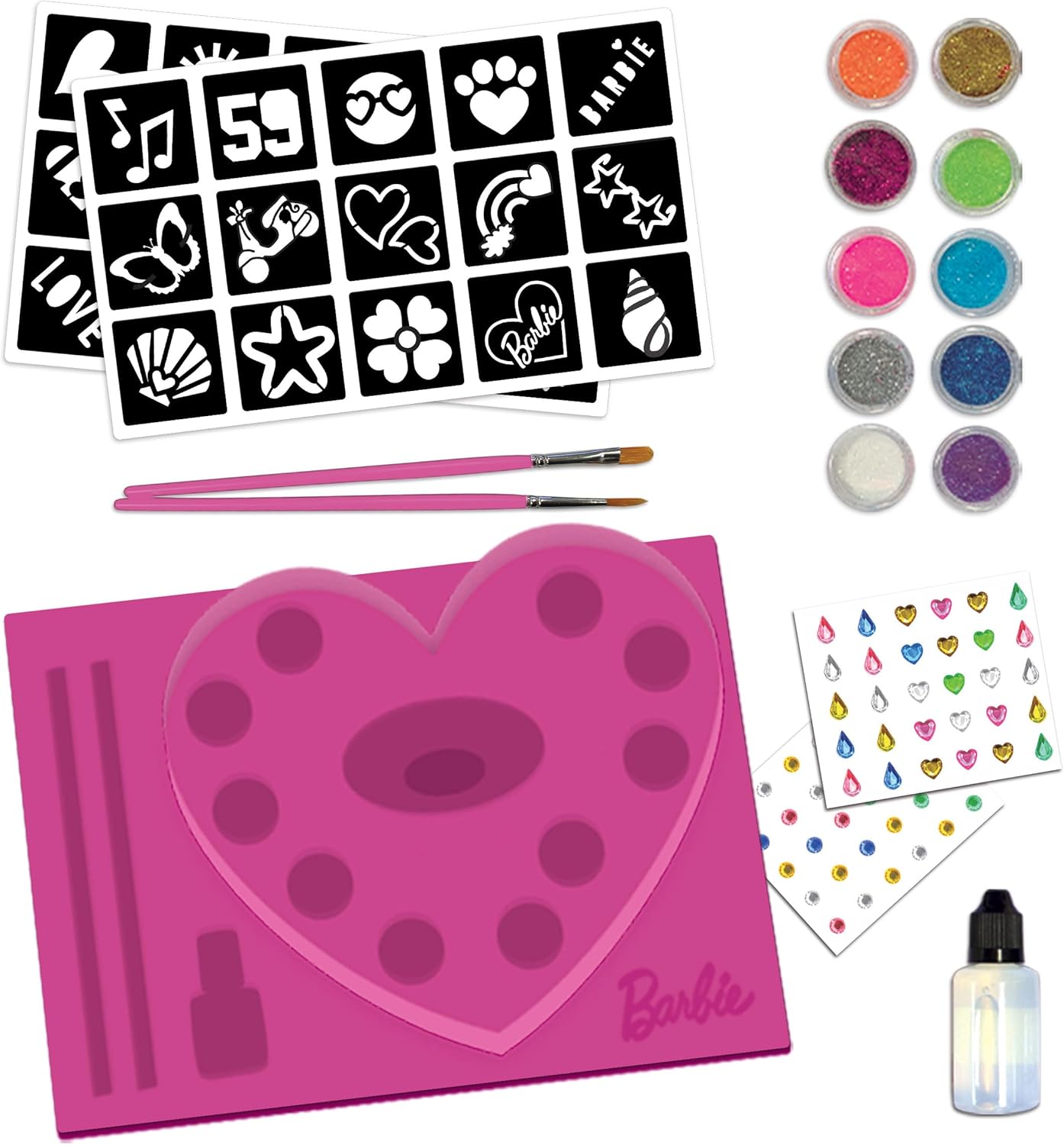 Barbie kit de tatouages scintillants avec gemmes adhésives dès 5 ans – Image 3