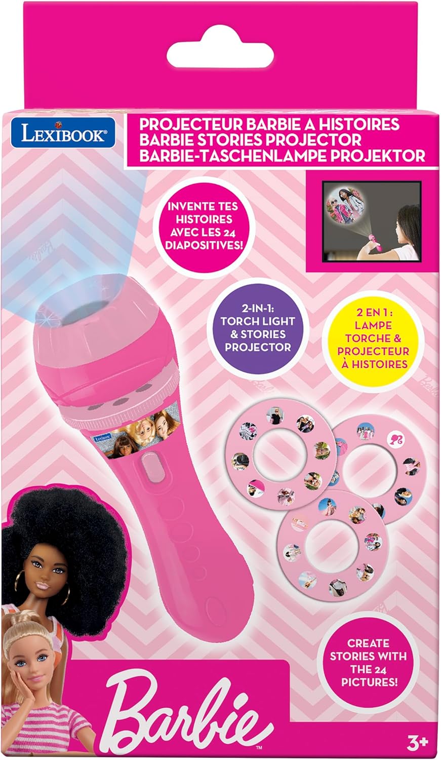 Projecteur d'histoires Barbie avec lampe torche, 3 disques et 24 images – Image 5