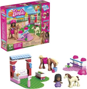 Barbie Coffret Saut à Cheval avec 1 figurine, 1 cheval et 1 poney
