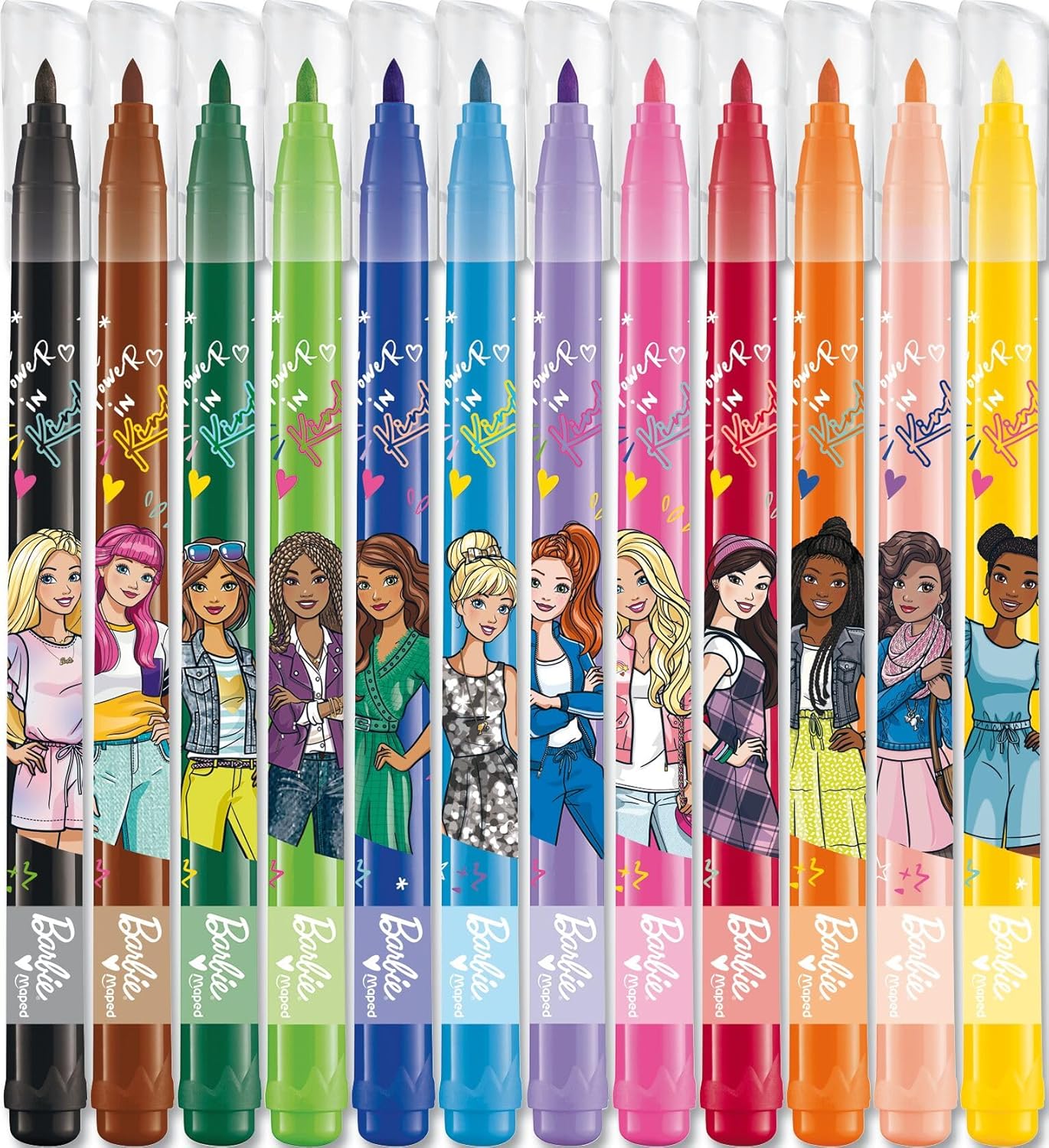 Barbie x Maped, 12 feutres de coloriage décorés à encre lavable – Image 2