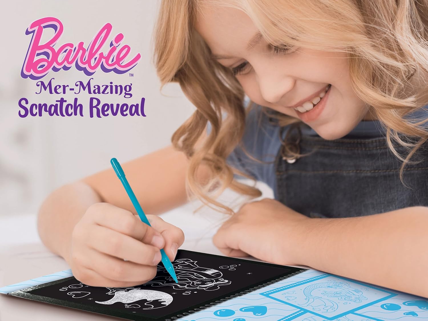 Barbie carnet de croquis sirène à gratter, livre créatif dès 4 ans – Image 5
