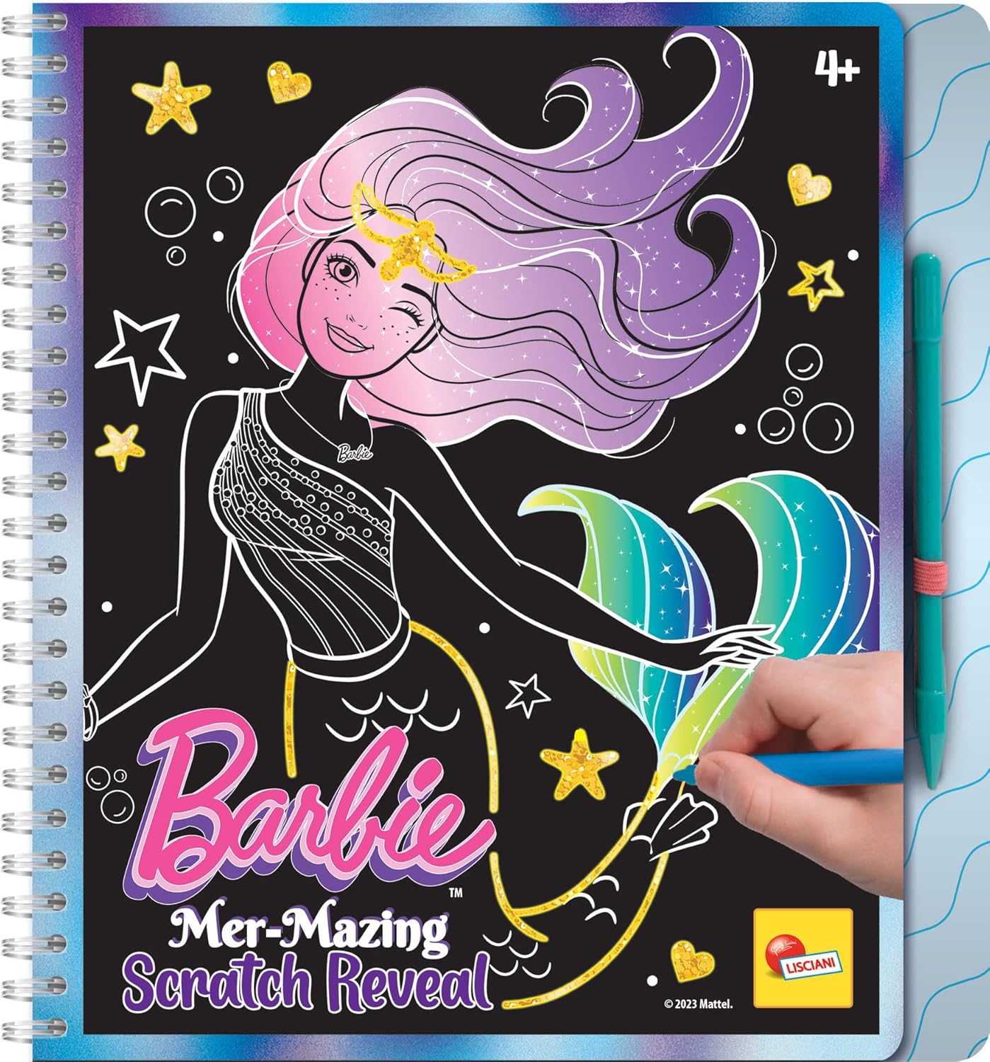 Barbie carnet de croquis sirène à gratter, livre créatif dès 4 ans