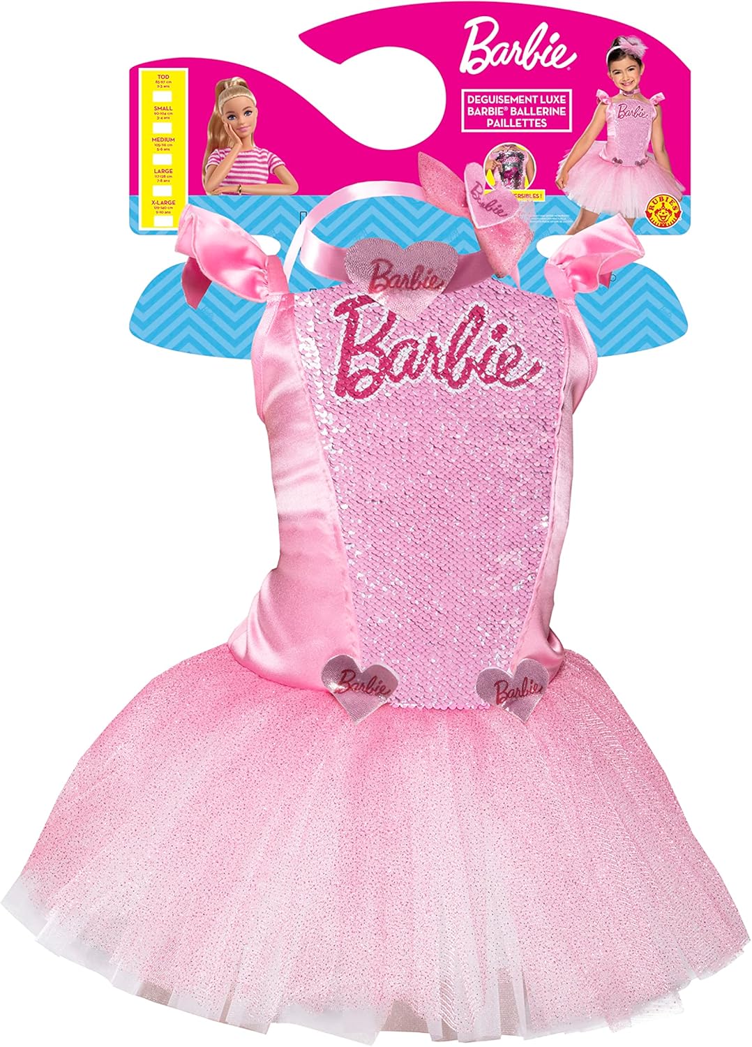 Costume Barbie Princesse à sequins avec tutu rose et accessoires – Image 2