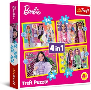 Barbie Le Monde Joyeux, coffret puzzles 4 en 1 de 35 à 70 pièces
