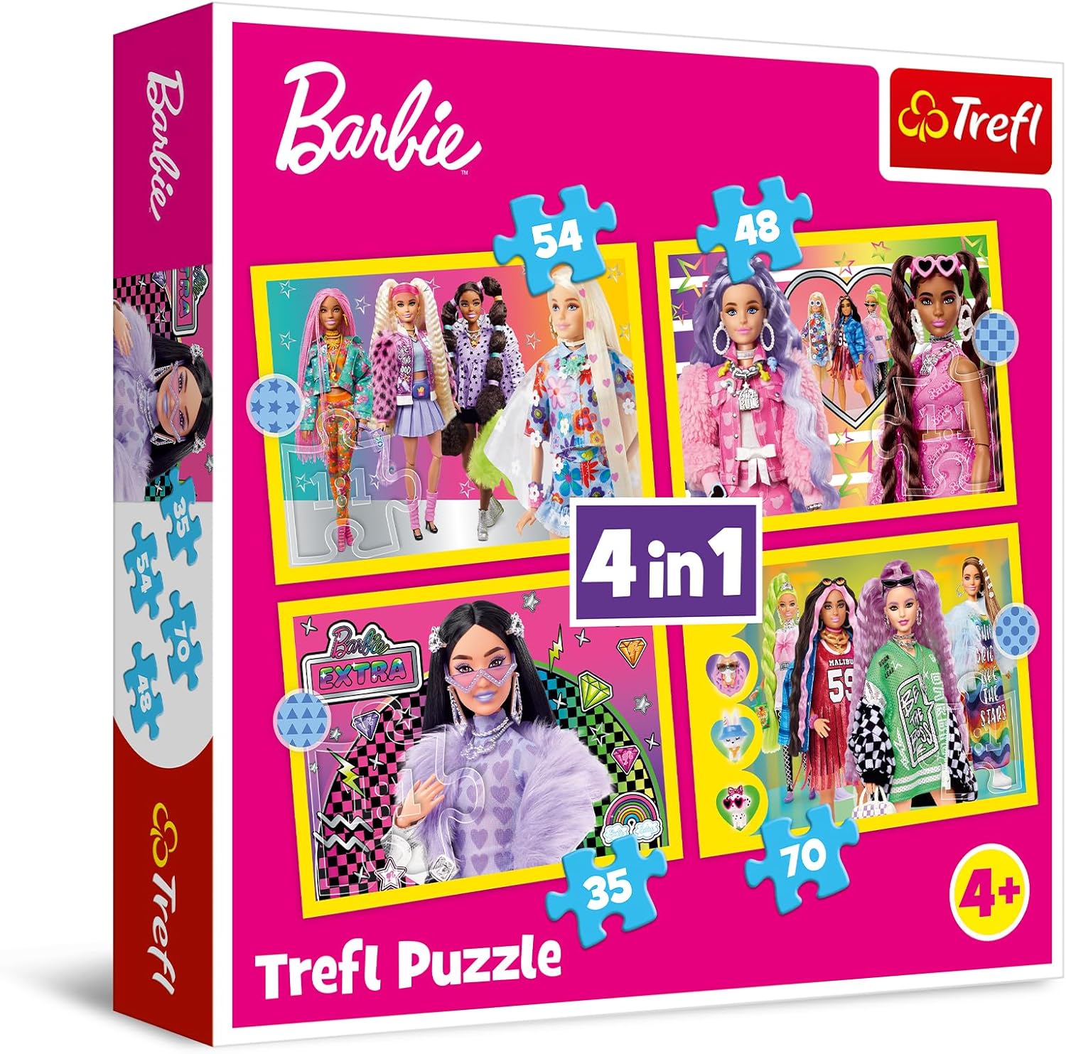 Barbie Le Monde Joyeux, coffret puzzles 4 en 1 de 35 à 70 pièces
