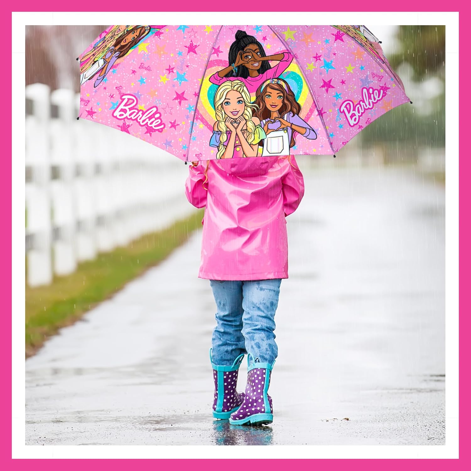 Parapluie pliant Barbie design poupée – Image 5